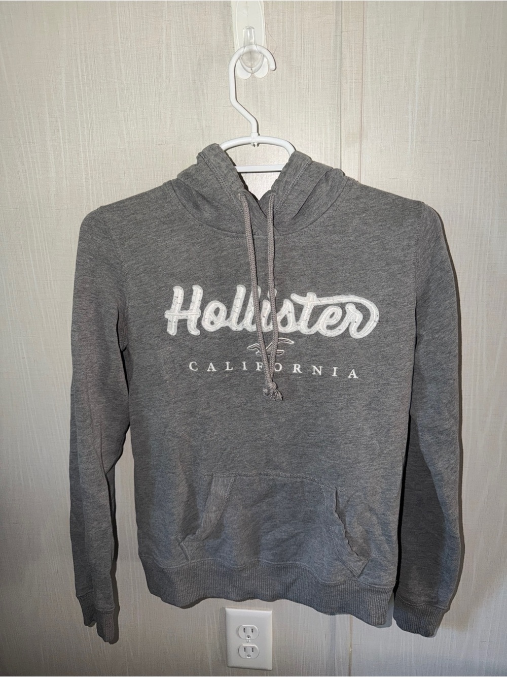 Hollister Gray Logo Pullover Hoodie